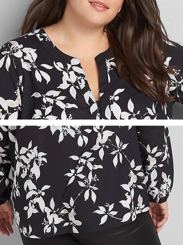 Floral Printed V-neck Blouse