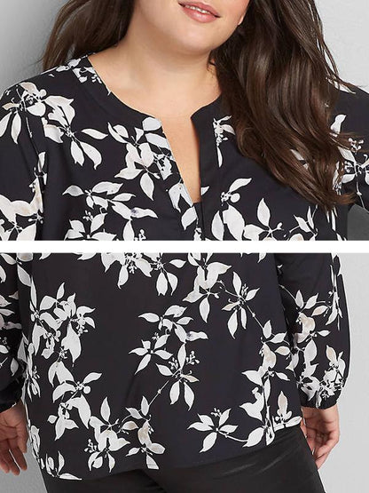 Floral Printed V-neck Blouse