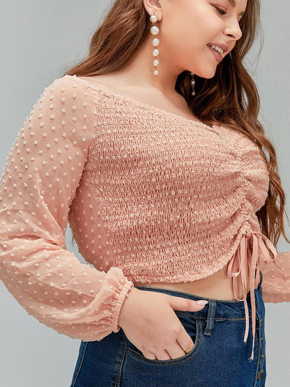 Drawstring Off Shoulder Crop Top