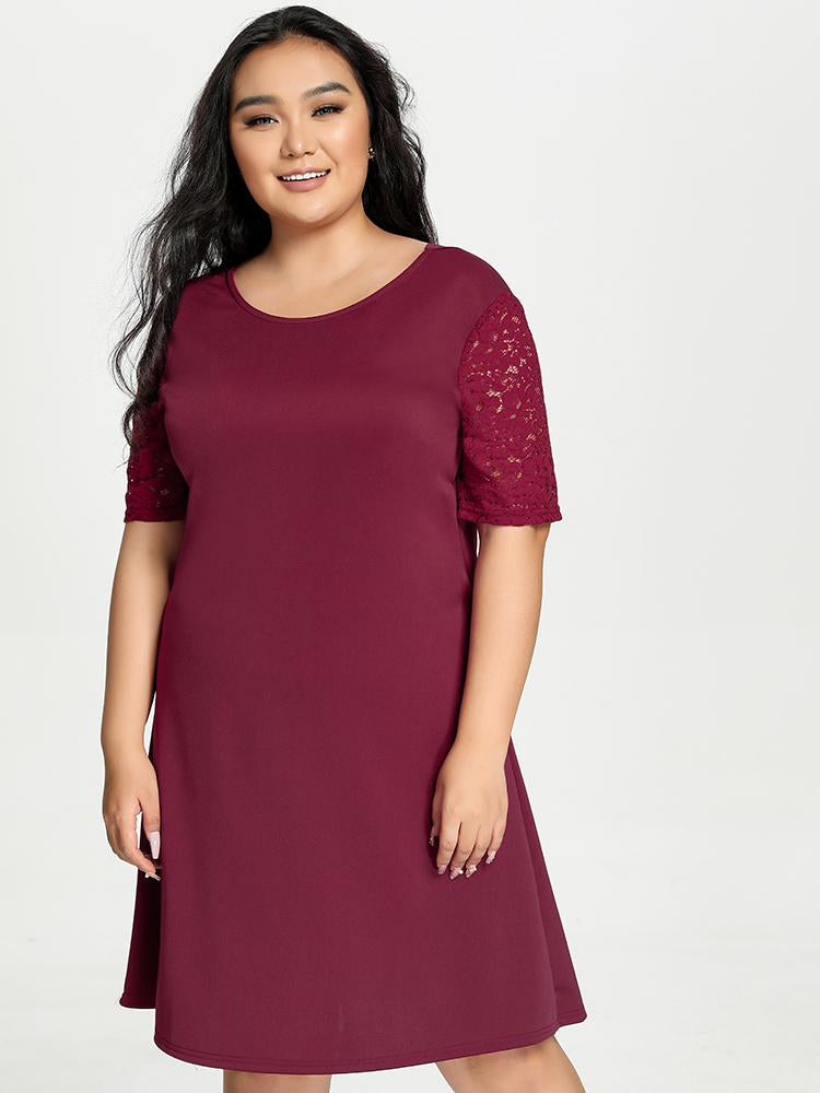 Backless Lace Sleeve Dress