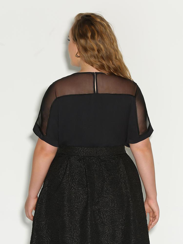 See Through Mesh Blouse