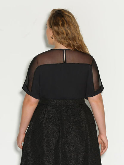 See Through Mesh Blouse