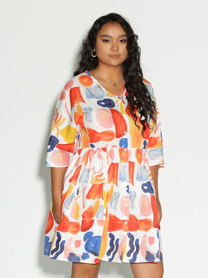 Painting Button Dress