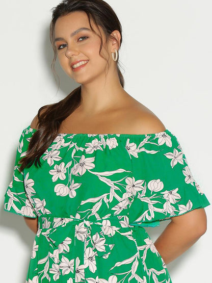 Floral Ruffle Hem Dress