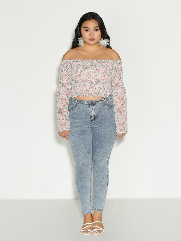 Ditsy Off Shoulder Blouse