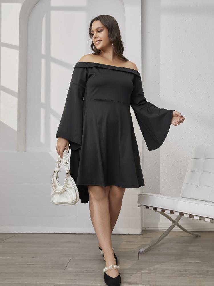 Off Shoulder Bell Sleeve Dress