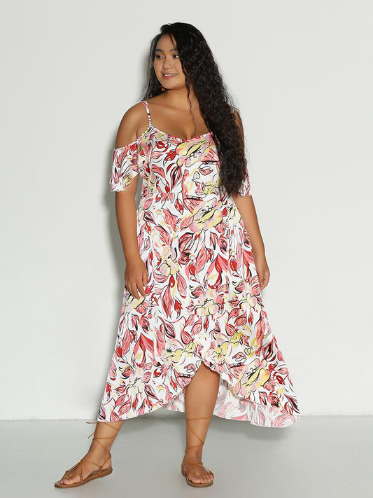 Floral Cold Shoulder Dress