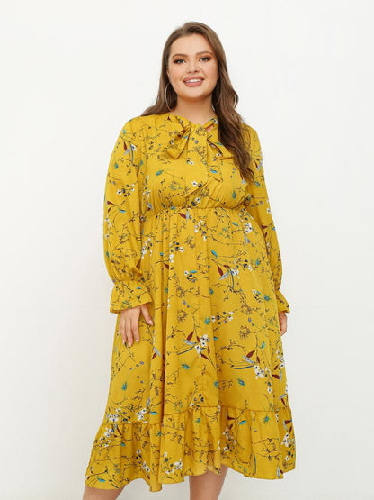 Ruffled Hem Knot Front Dress