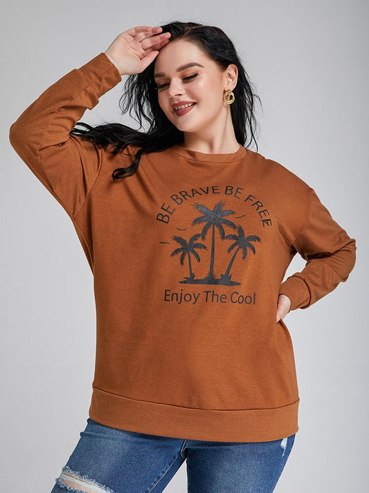 Be Brave Be Free Printed Sweatshirt