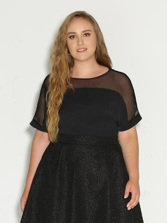 See Through Mesh Blouse