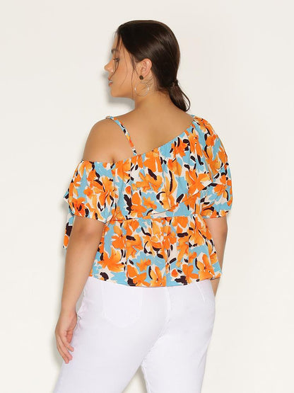 Cold Shoulder Leaf Top
