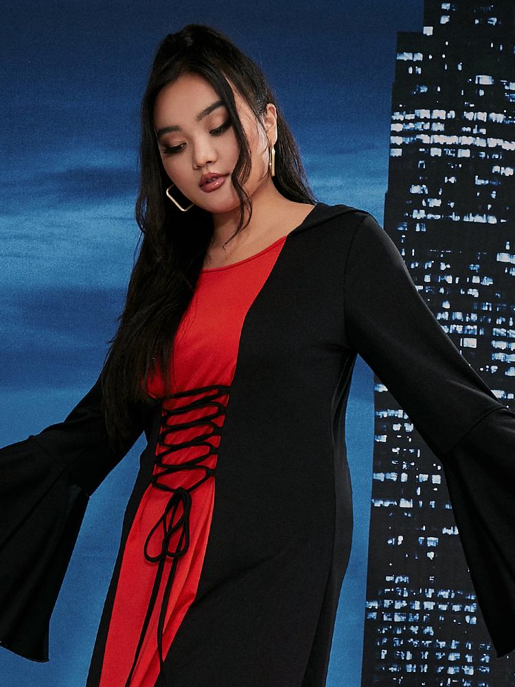 Cross Knotted Dolman Sleeve Dress