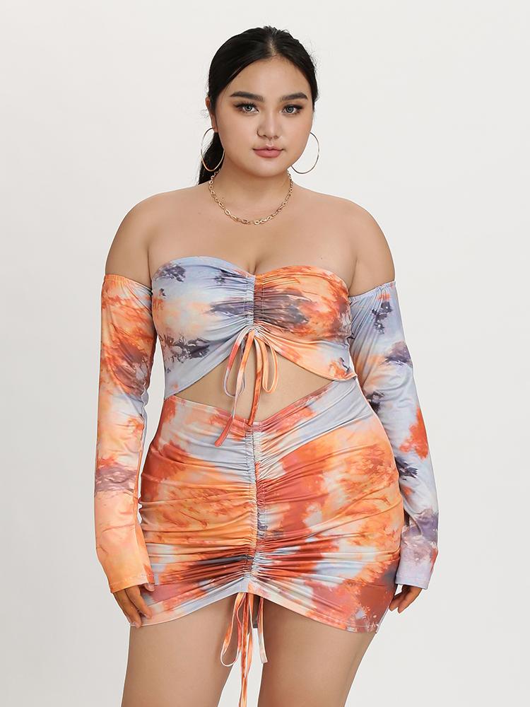 Tie Dye Ruched Dress