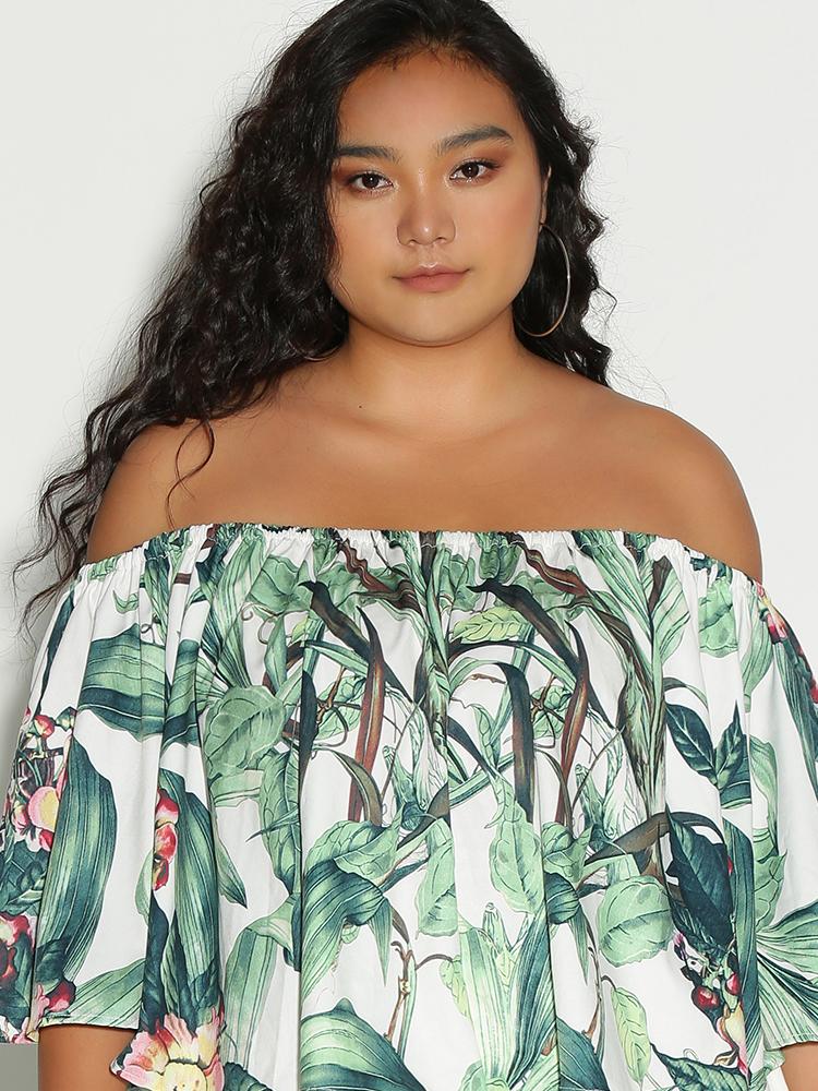 Leaf Off Shoulder Top