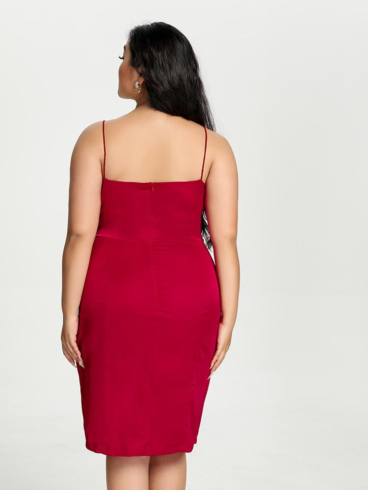 Split Hem Suspender Dress