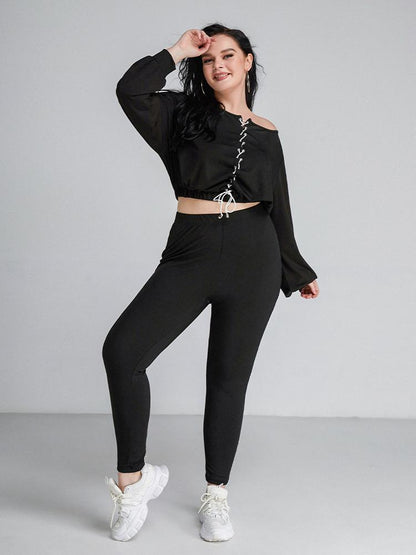 Cross Tie Long Sleeve Crop Top