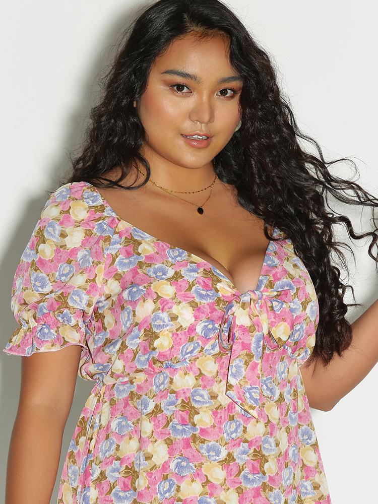 Ditsy Floral Puff Sleeve Dress