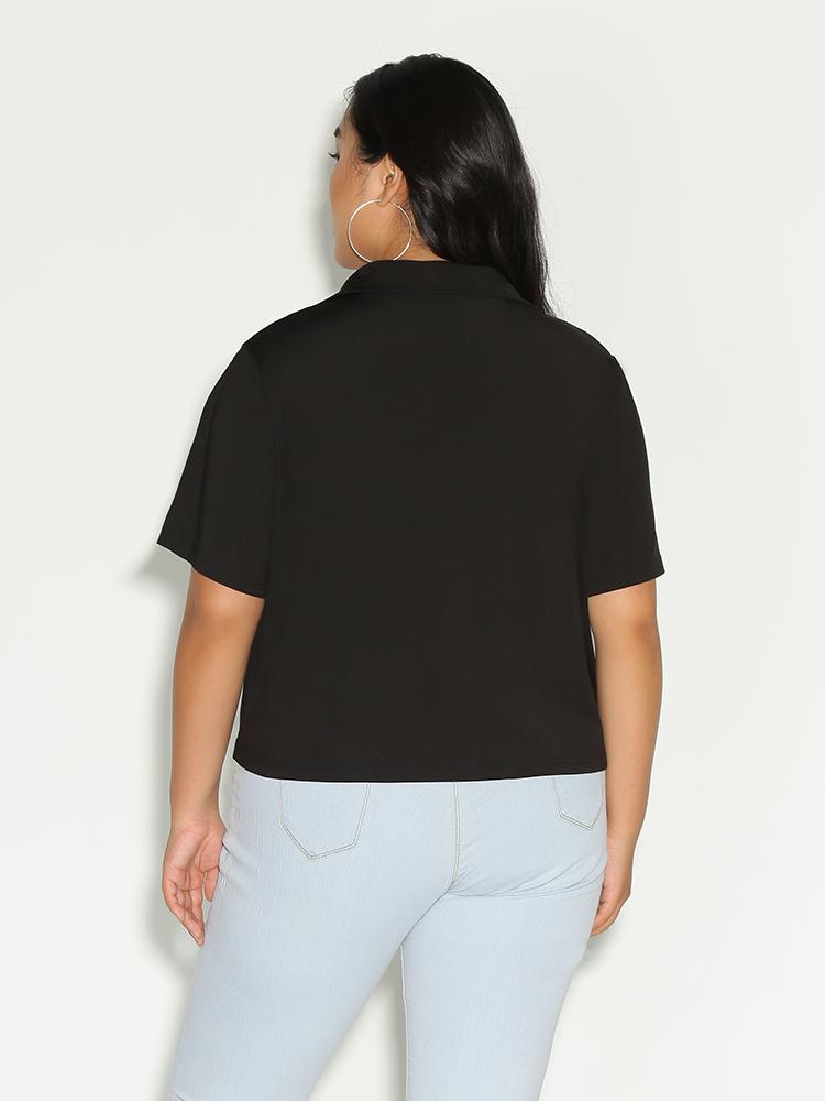 Zipper Collar Neck Top