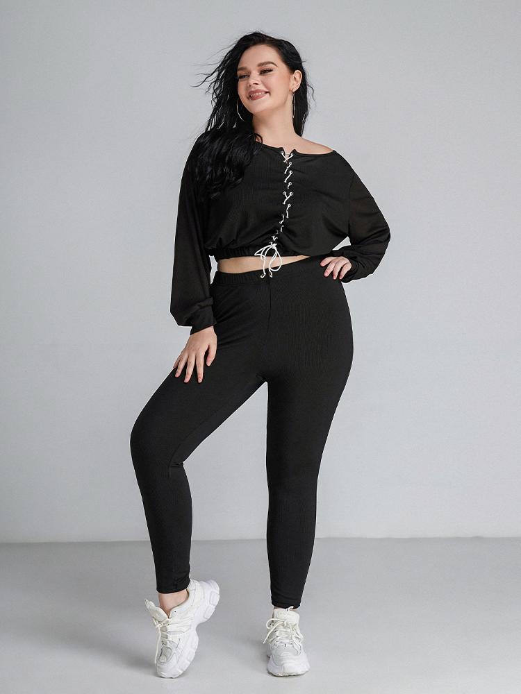 Cross Tie Long Sleeve Crop Top