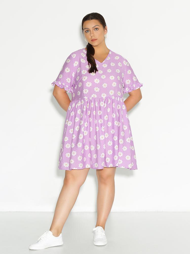 Ruffle Ditsy Floral Dress