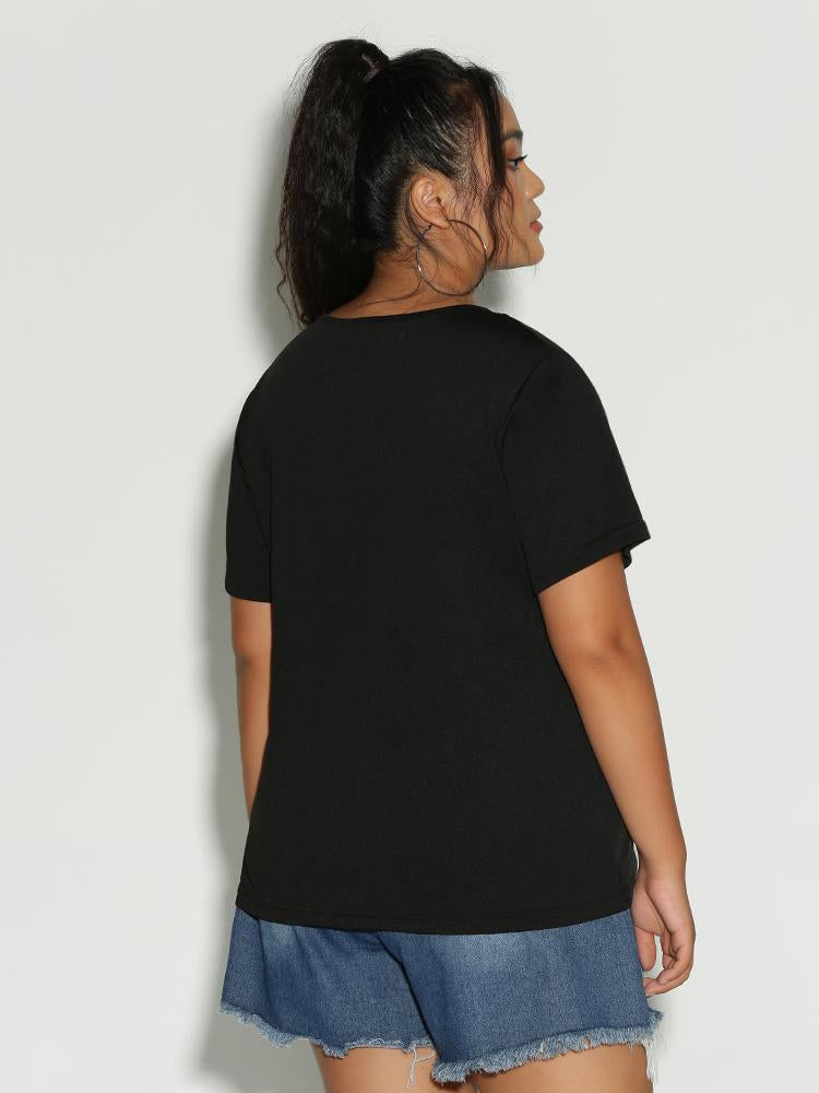 Mesh Neckline T-Shirt