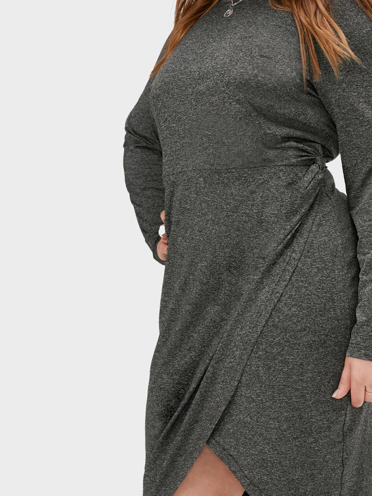 Solid Irregular Hem Bodycon Dress