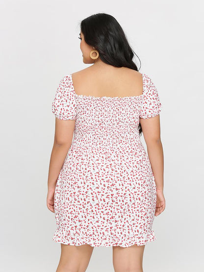 Ditsy Square Neck Dress