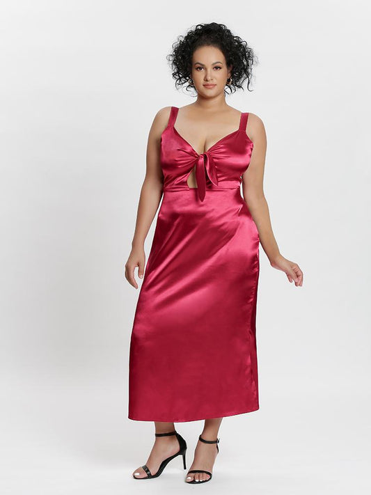 Satin Knot Cami Dress