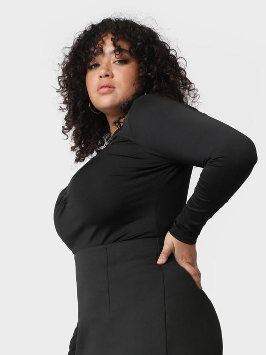 Solid Cut Out Long Sleeve T-shirt