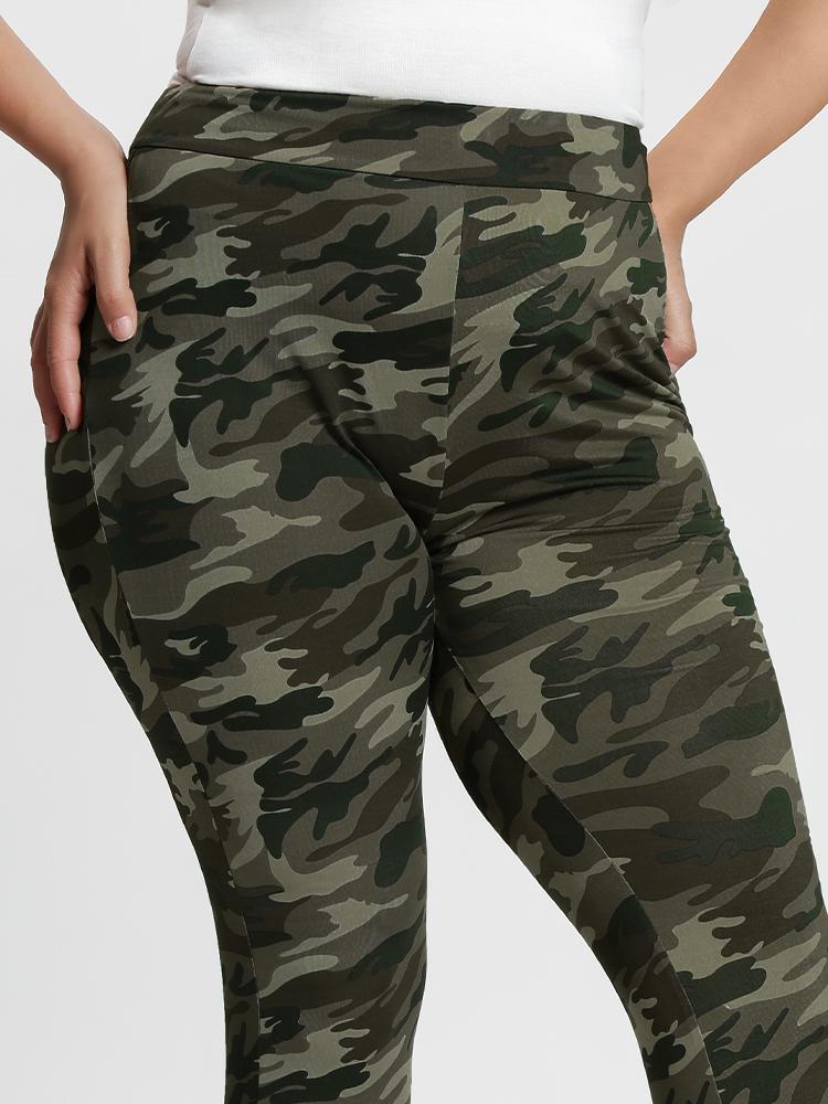 Camo Stretch Waistband Leggings