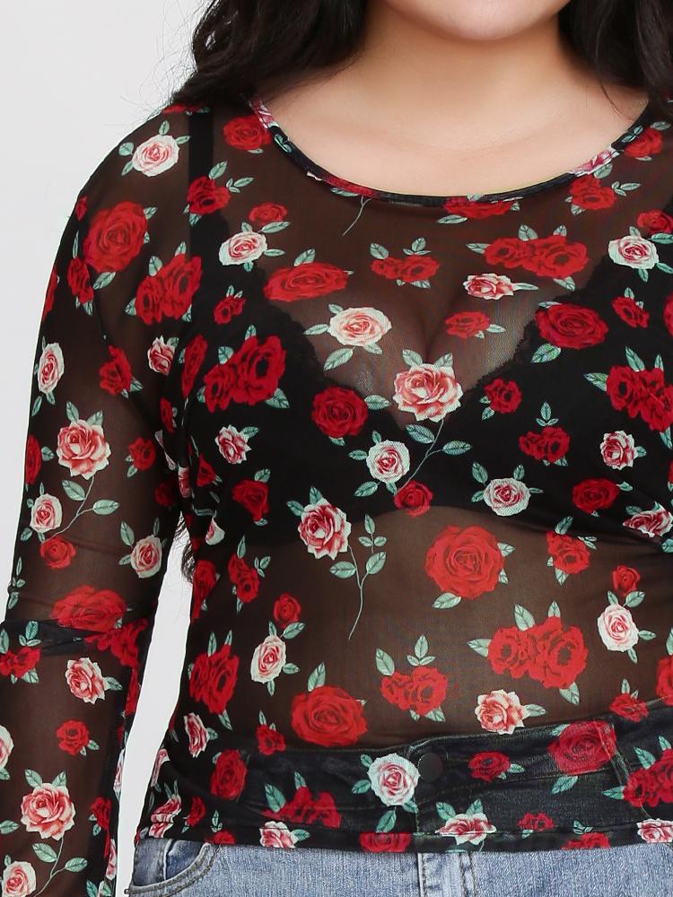 Ditsy See Through T-Shirt