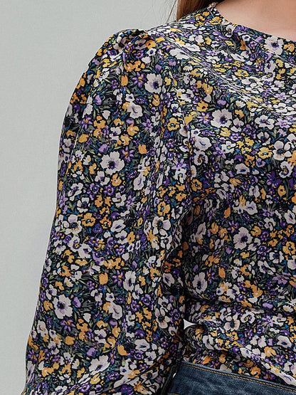 Floral Round Neck Half Sleeve Top