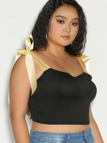Bow Tie Shoulder Crop Top