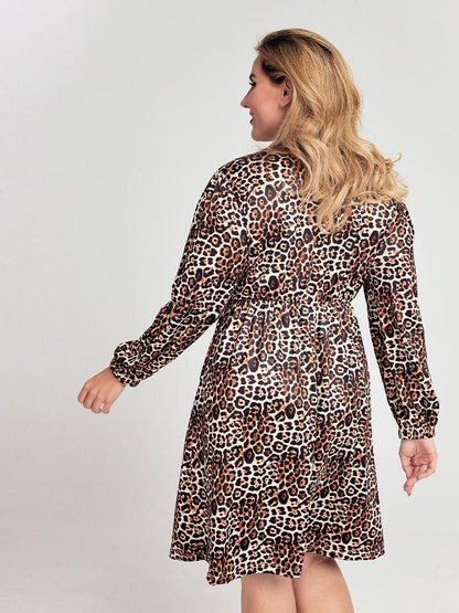 V-neck Leopard Dress