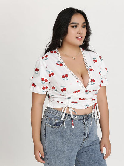 Drawstring Cherry Top