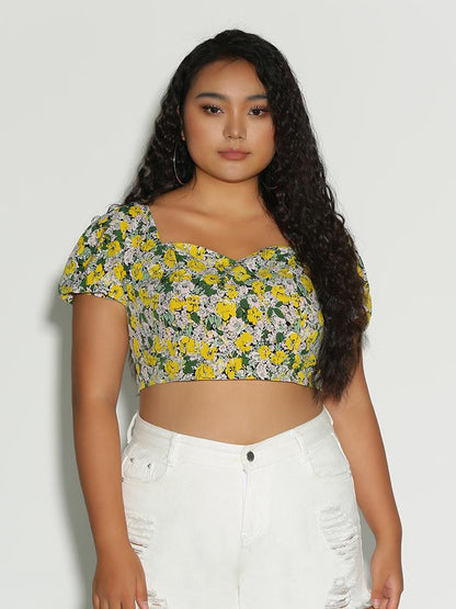 Ditsy Floral Back Bowknot Top