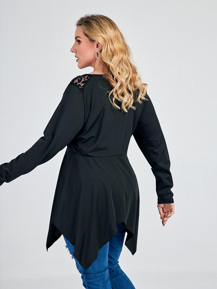 V-neck Solid Color Top