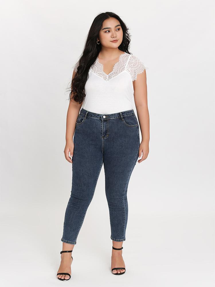 Double V-Neck Lace Top