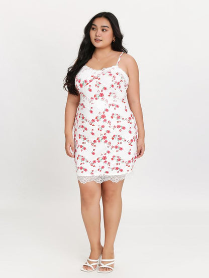 Ditsy Lace Hem Dress