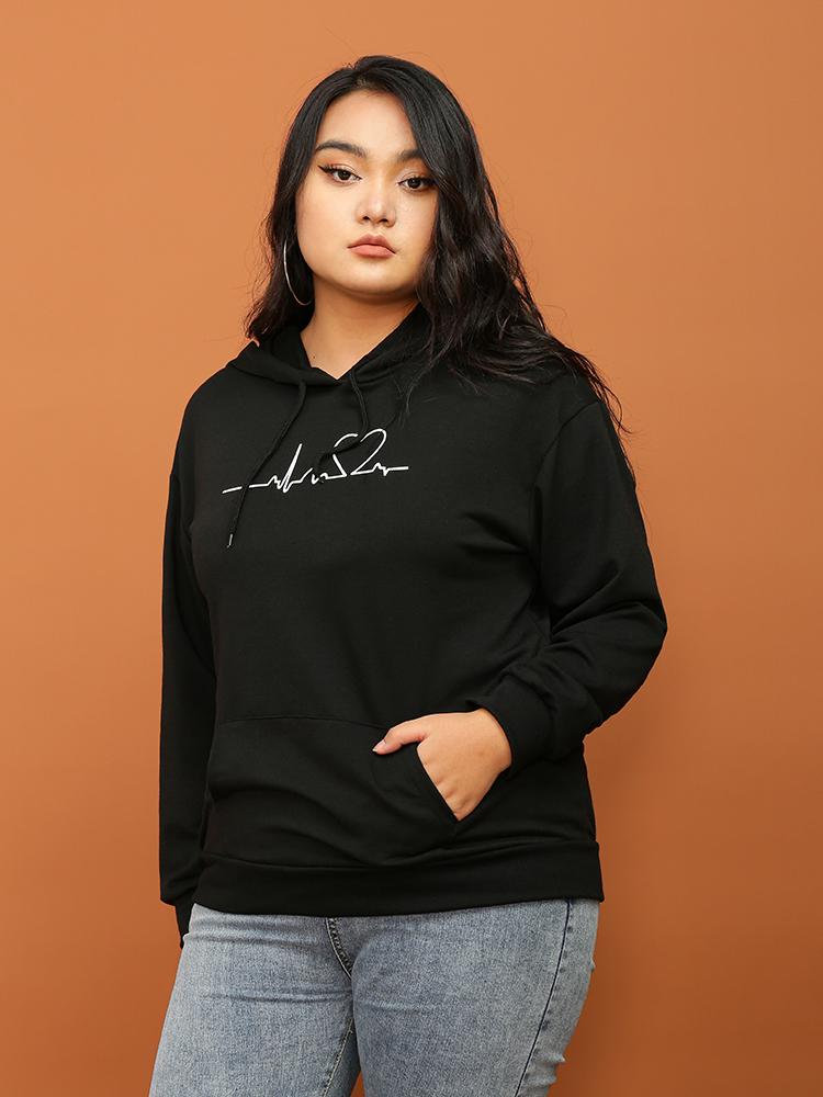 Cardiogram Love Print Hoodie