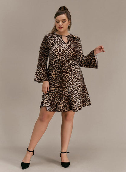 Leopard Ruffle Hem Dress