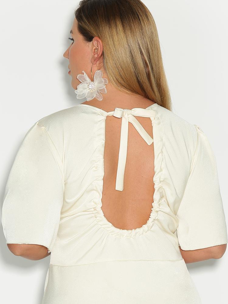 Bow Tie Ruched Back Dress