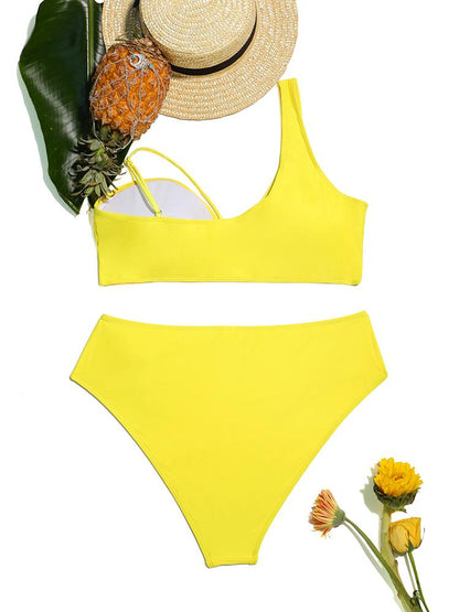 Irregular Neckline Tankini