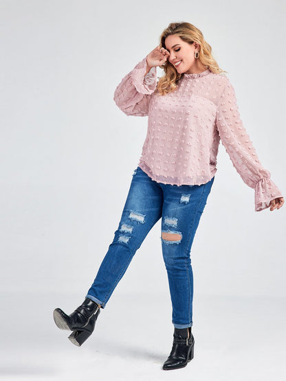 Chiffon Lantern Sleeve Blouse