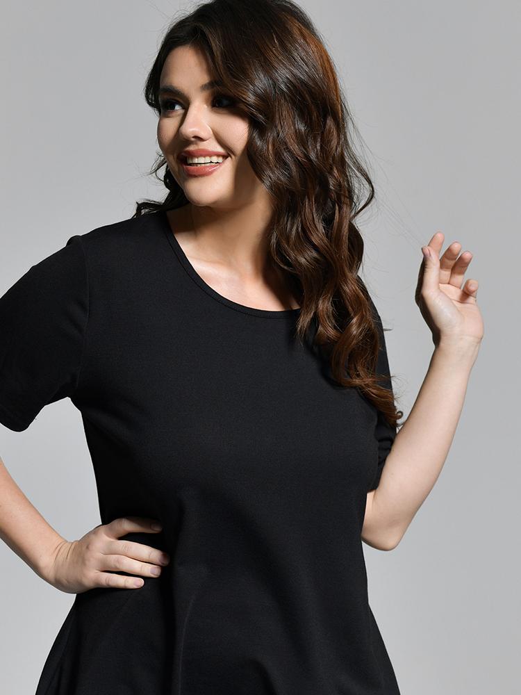 Mid Long Round Neck T-Shirt