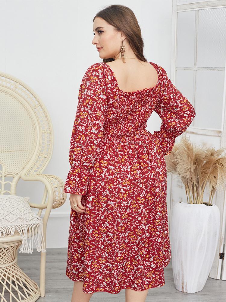 Backless Ditsy Floral Boho Dresses
