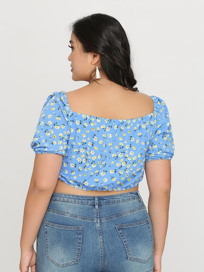 Ruched Knot Swiss Dot Top