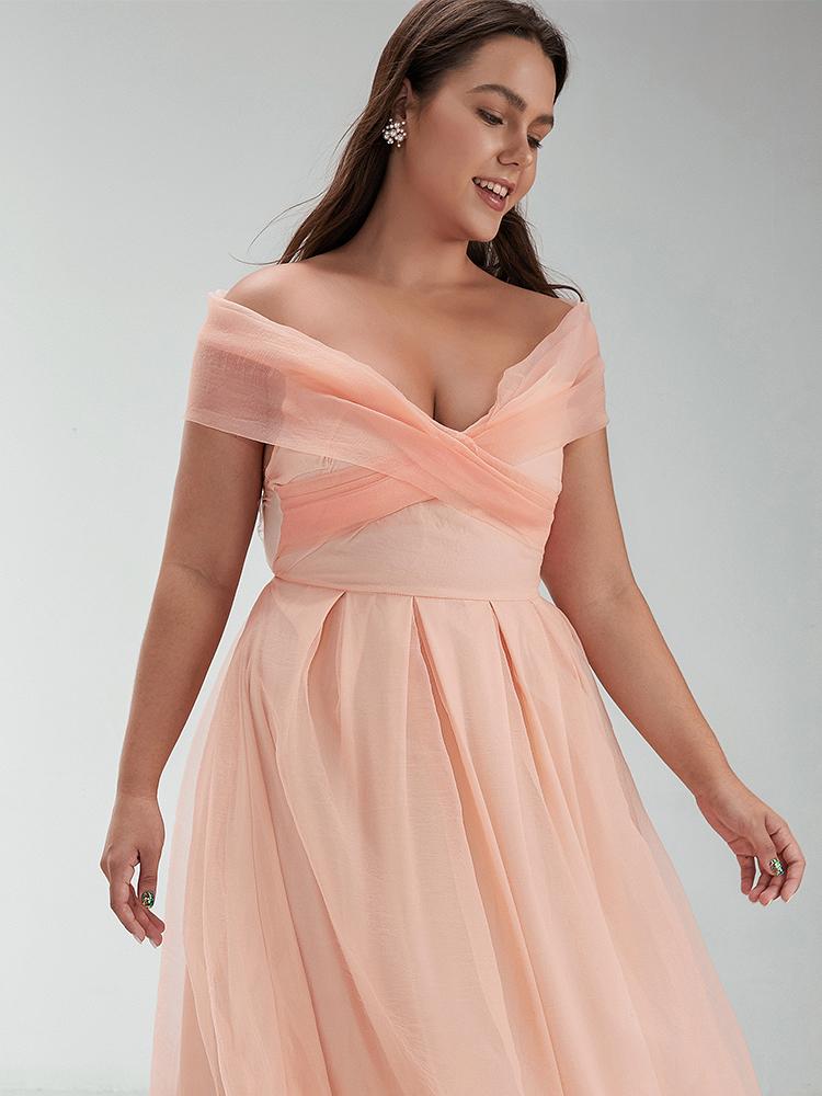 Backless V-neck Mesh Dress