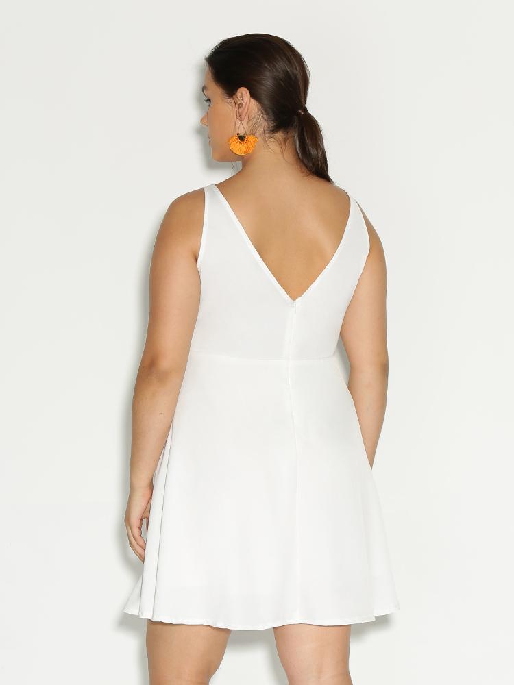 Ruffle Hem Backless Dress