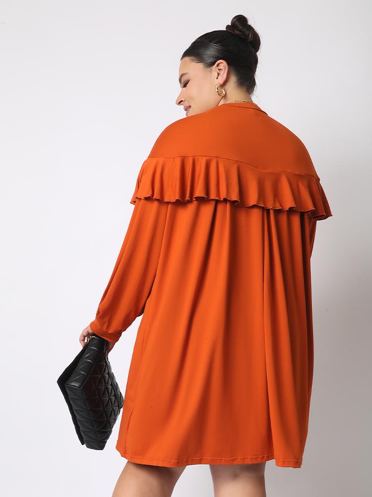 Ruffles Loose Round Neck Dress